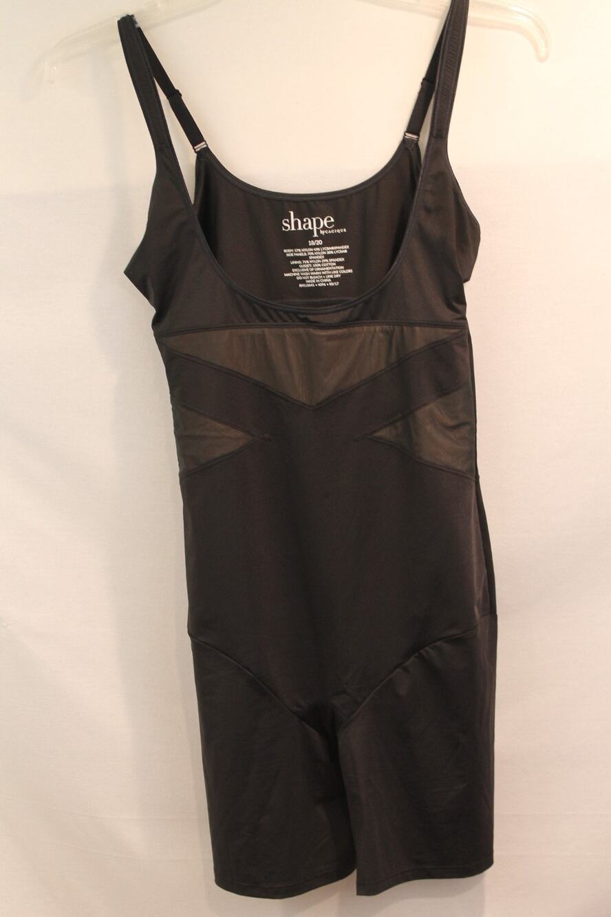Shape by Cacique Open Bust Full Bodysuit Shaper Womens size 18/20 Black Pull-on